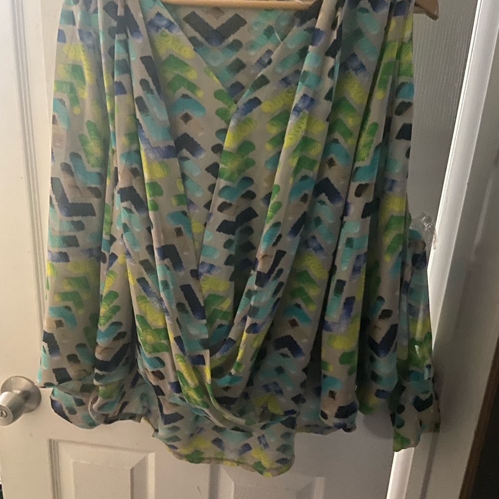 Multicolor Patterned Women's Blouse